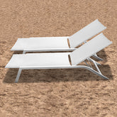 Paris Aluminum Adjustable Chaise Lounge Chair in White